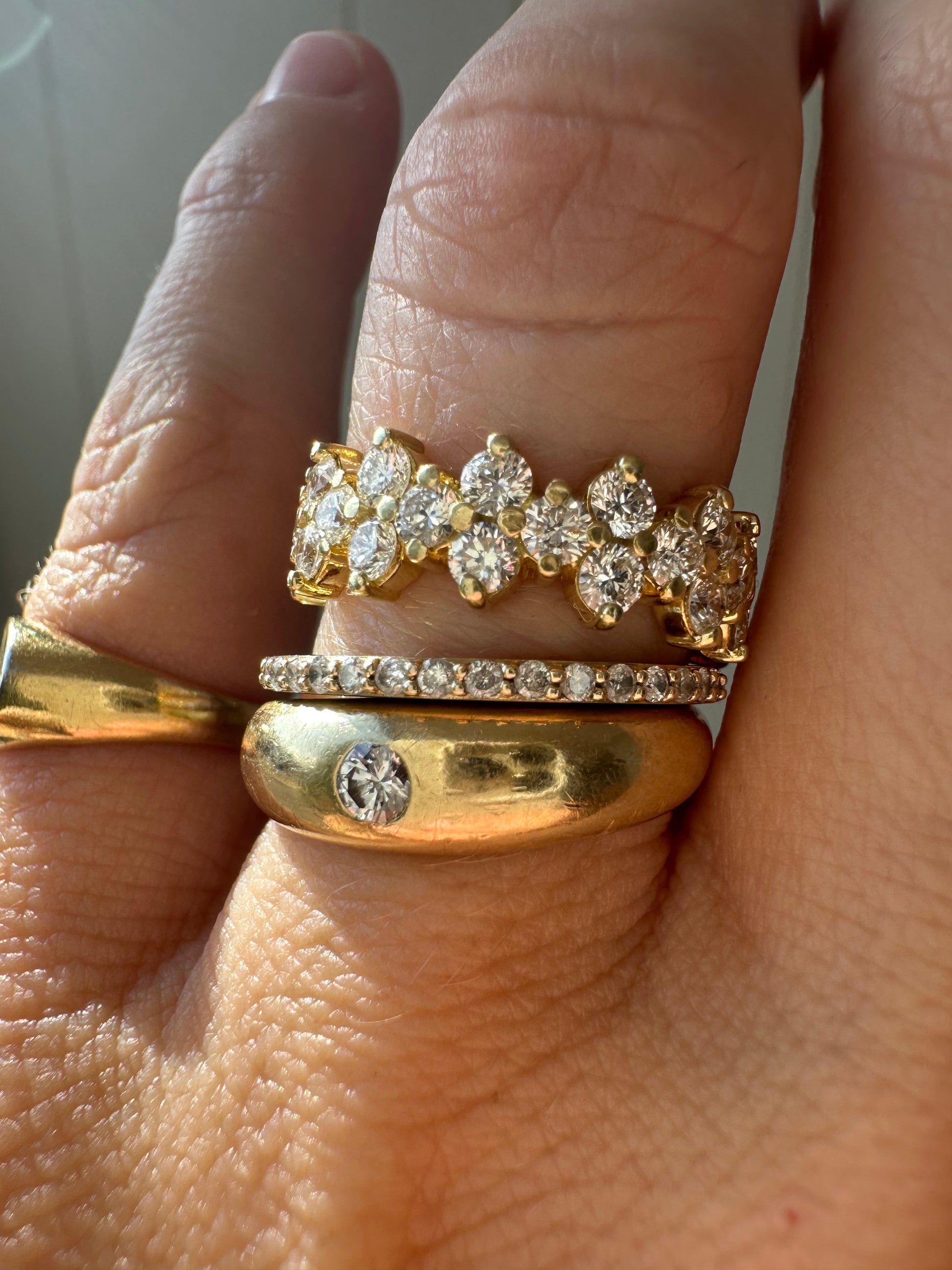 emerald karat custom cluster diamond ring PREORDER DOWNPAYMENT