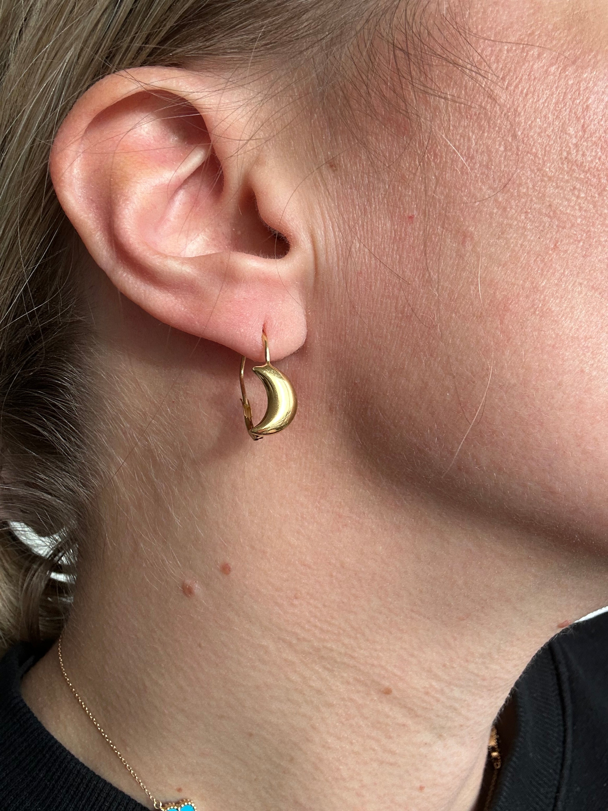 moon leverback earrings
