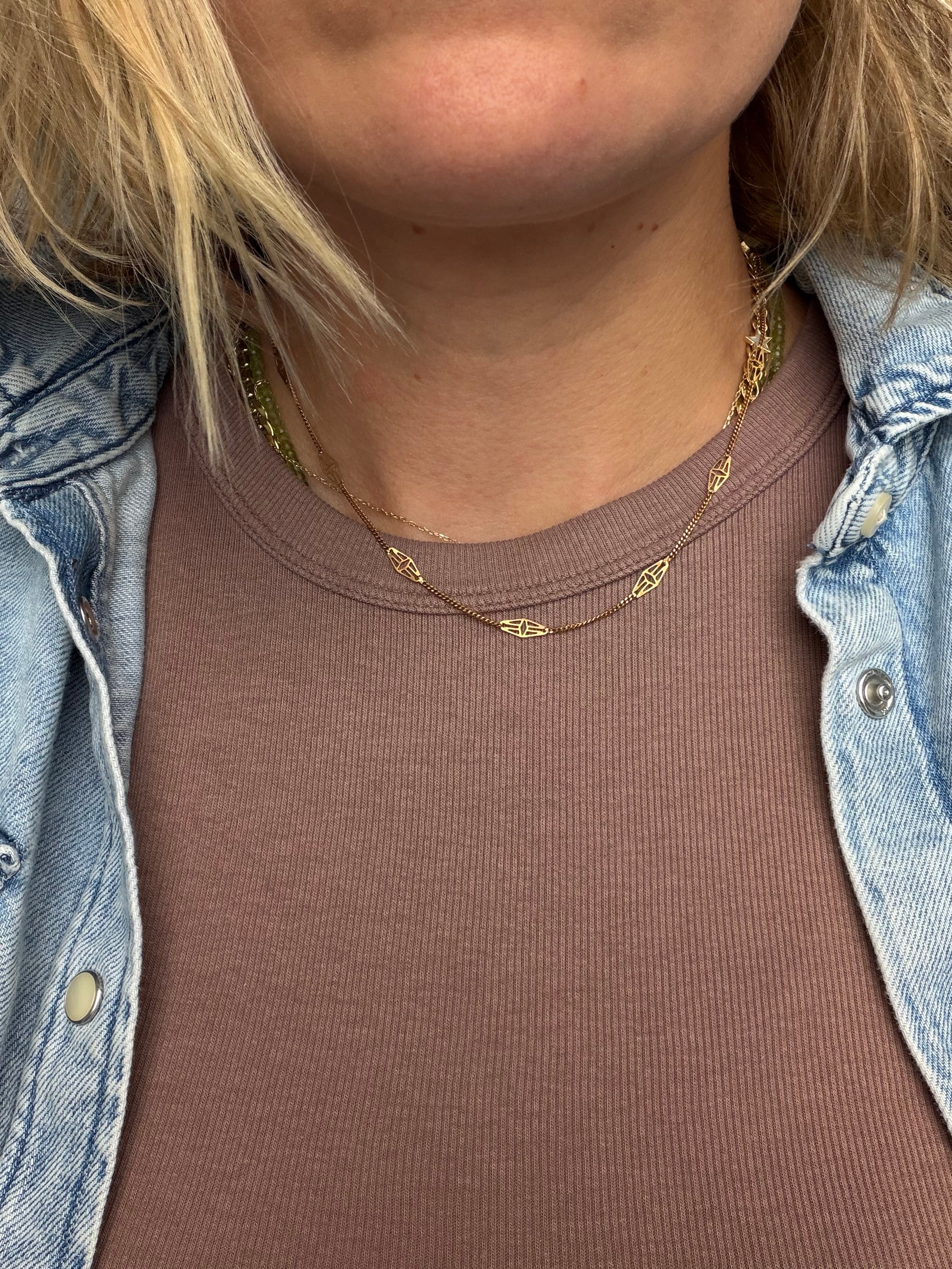17 3/8" long filigree station chain