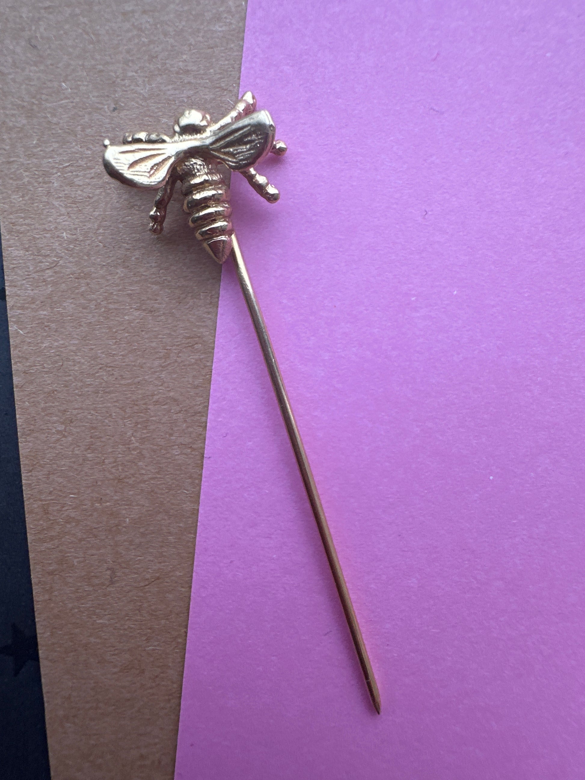 bee stick pin / antique crescent + pansy / unicorn
