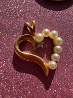 pearl and gold heart pendant
