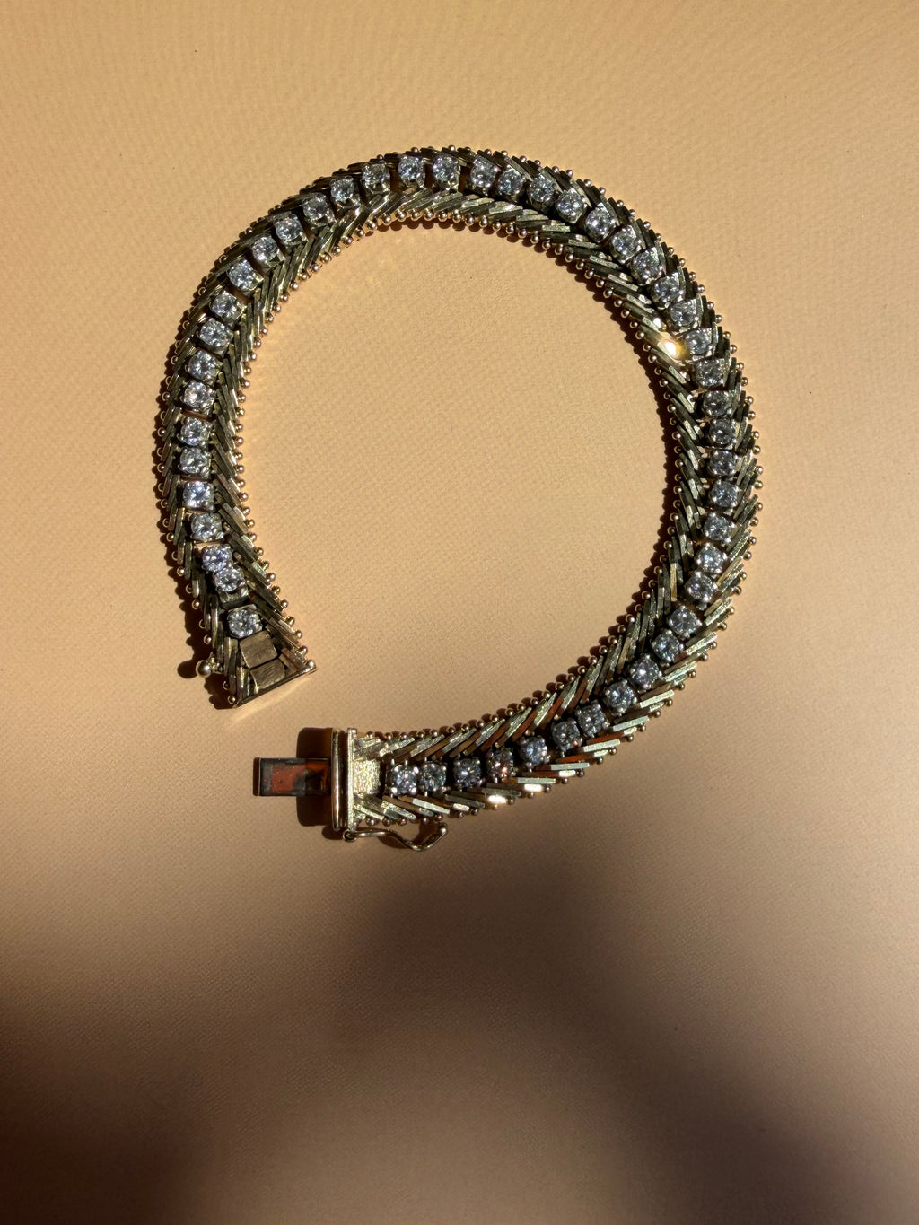 chevron style 4.80tcw diamond tennis bracelet