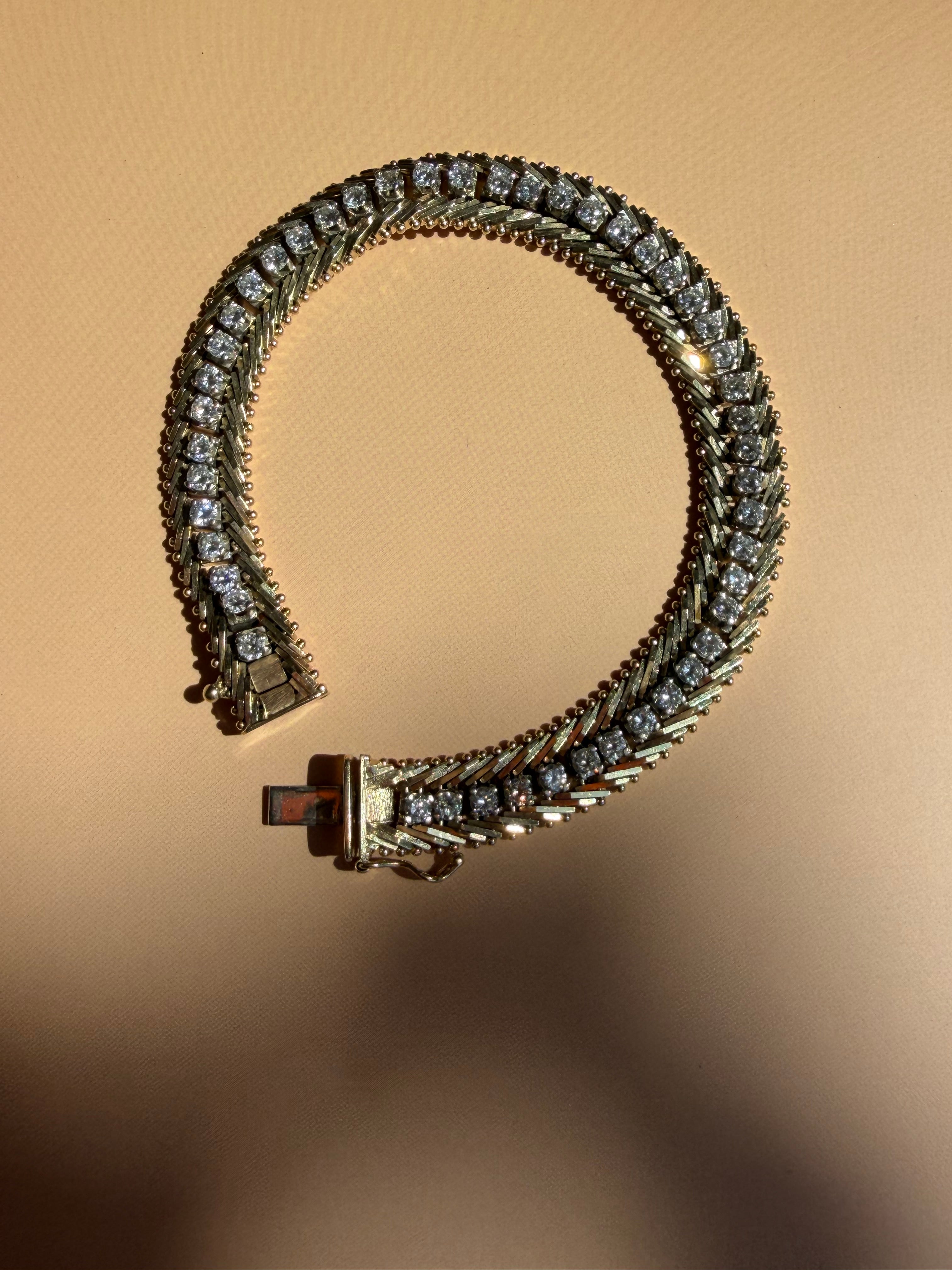 chevron style 4.80tcw diamond tennis bracelet
