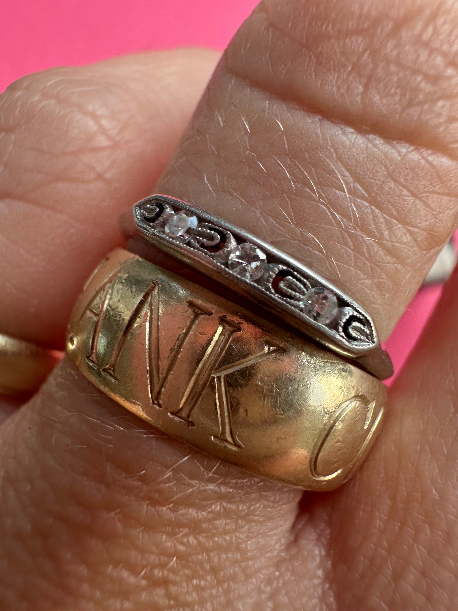 platinum and diamond stacking band
