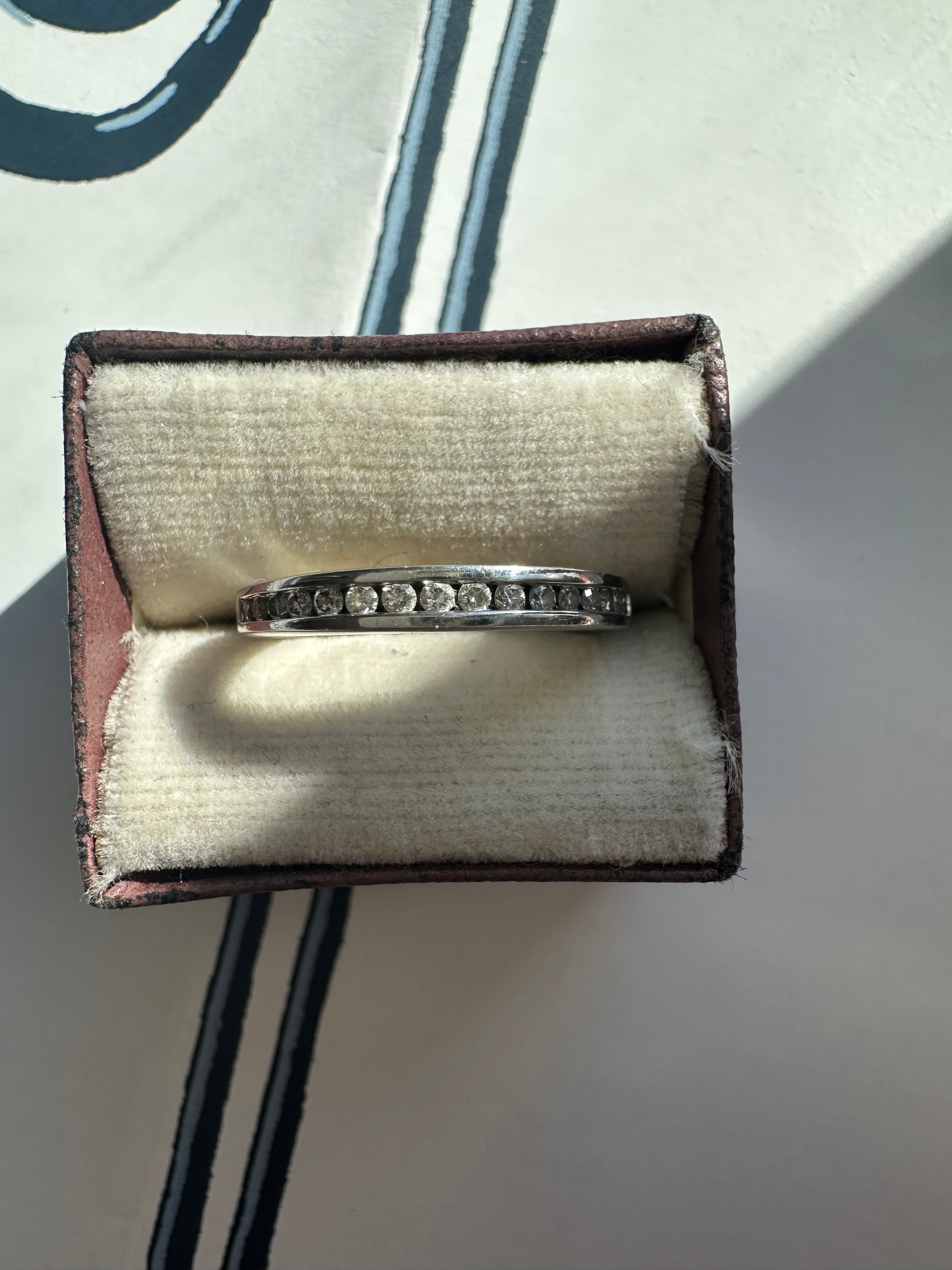 classic white gold channel set band
