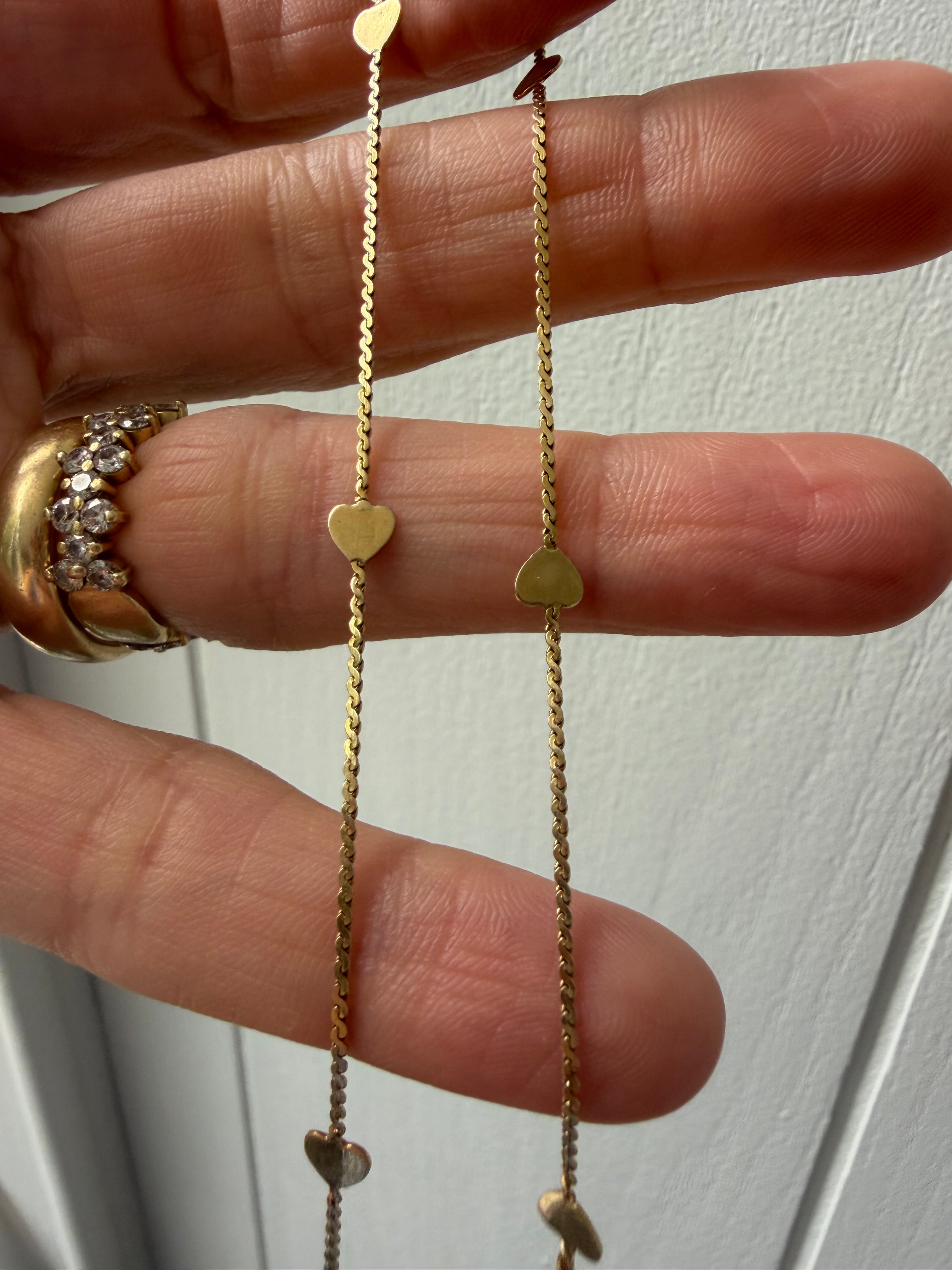 mini hearts station chain 16.375" long
