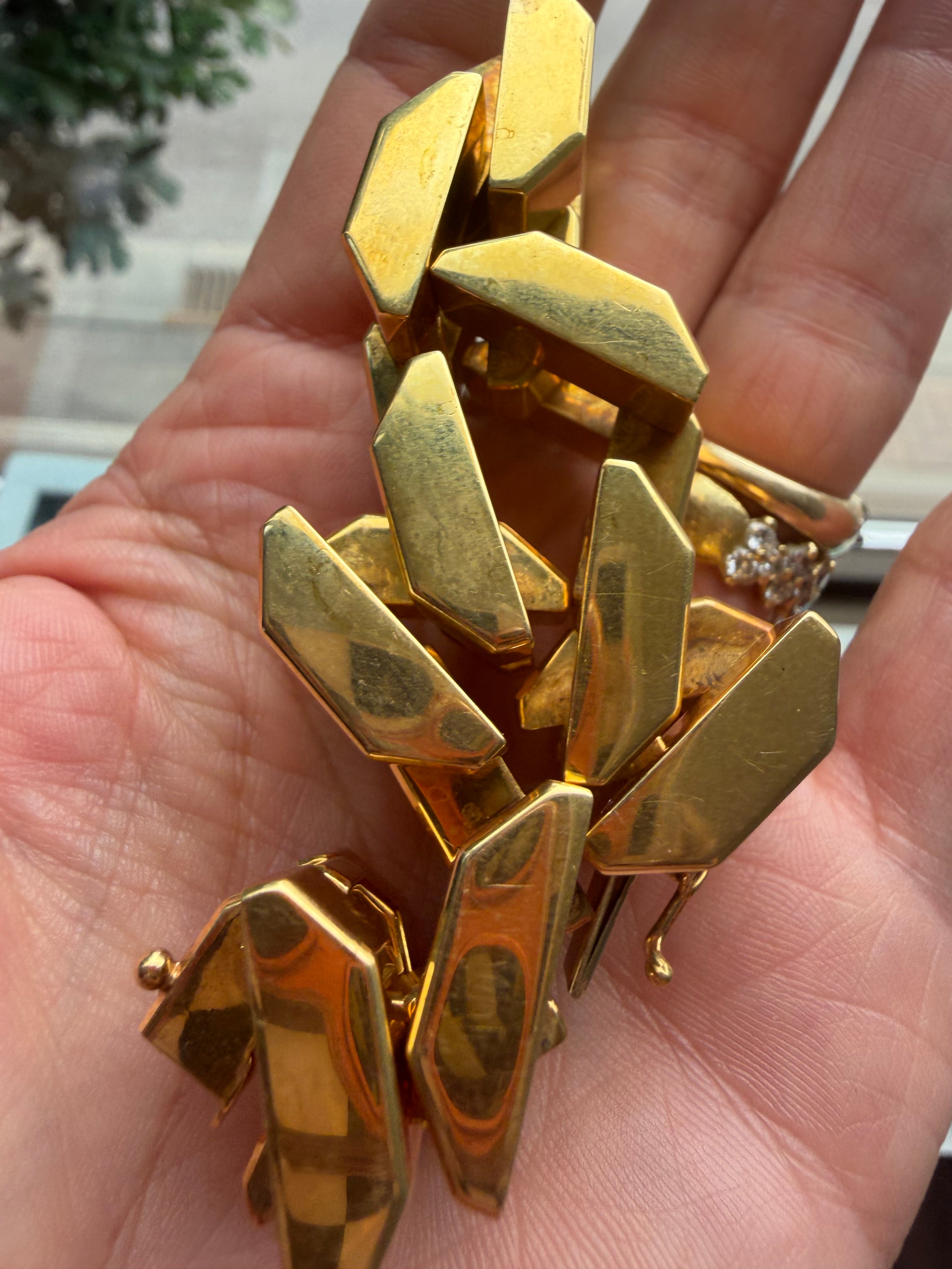 chunky blocky 18k gold bracelet