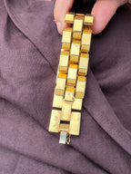 chunky blocky 18k gold bracelet