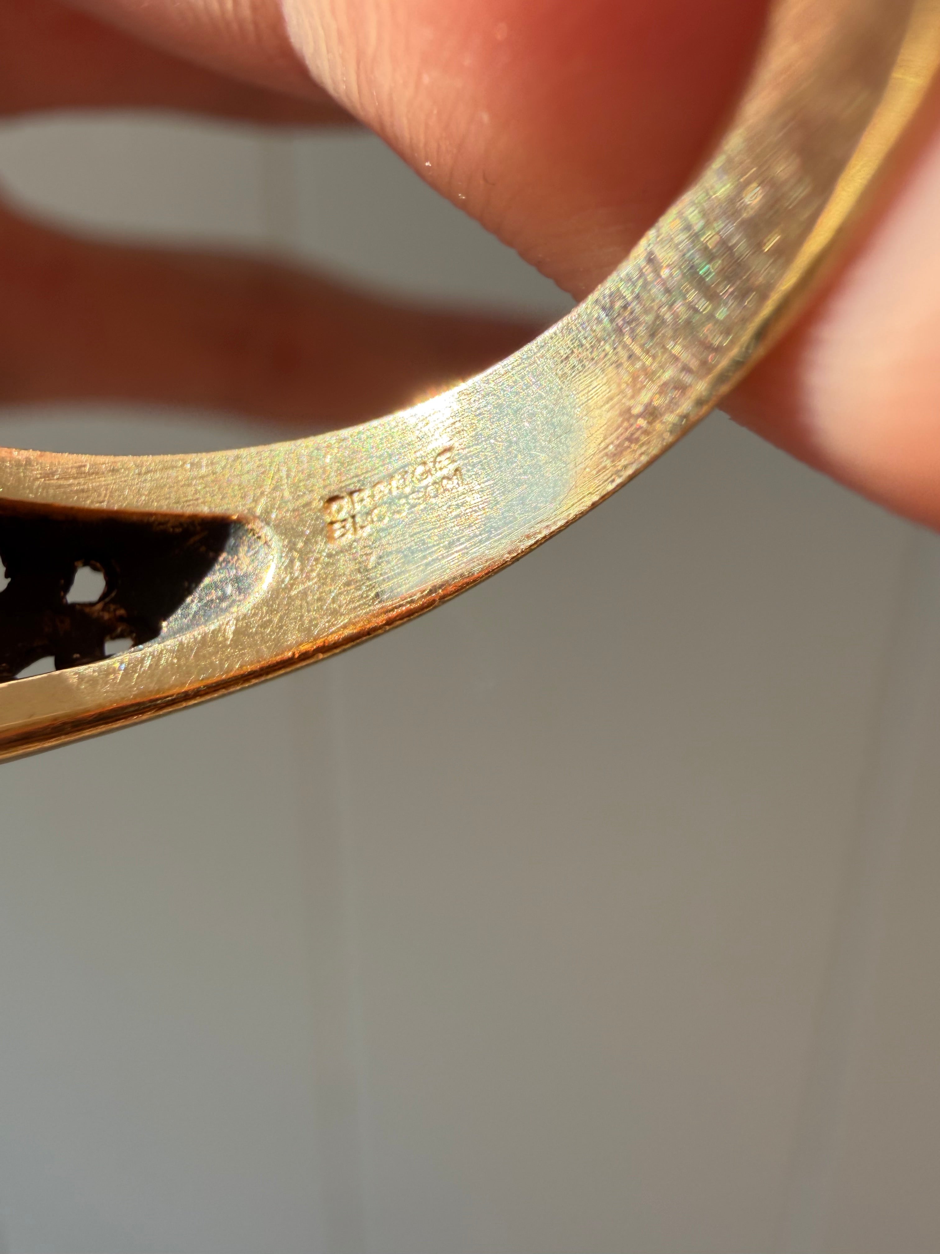 orange blossom dome ring with old euro cut diamond