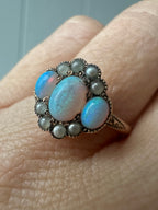 antique opal and seed pearl