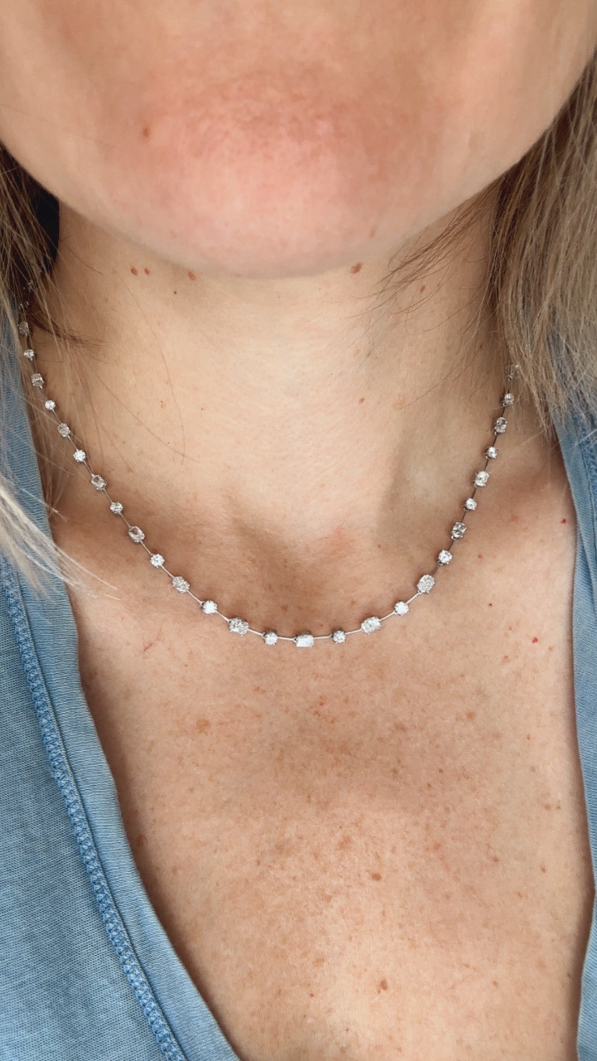 The Emerald Karat custom Floating Light Diamond Tennis Necklace PREORDER DOWNPAYMENT