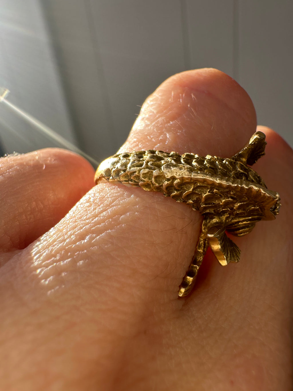 antique lucky koi fish ring