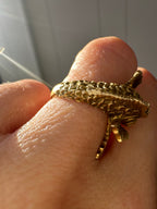 antique lucky koi fish ring