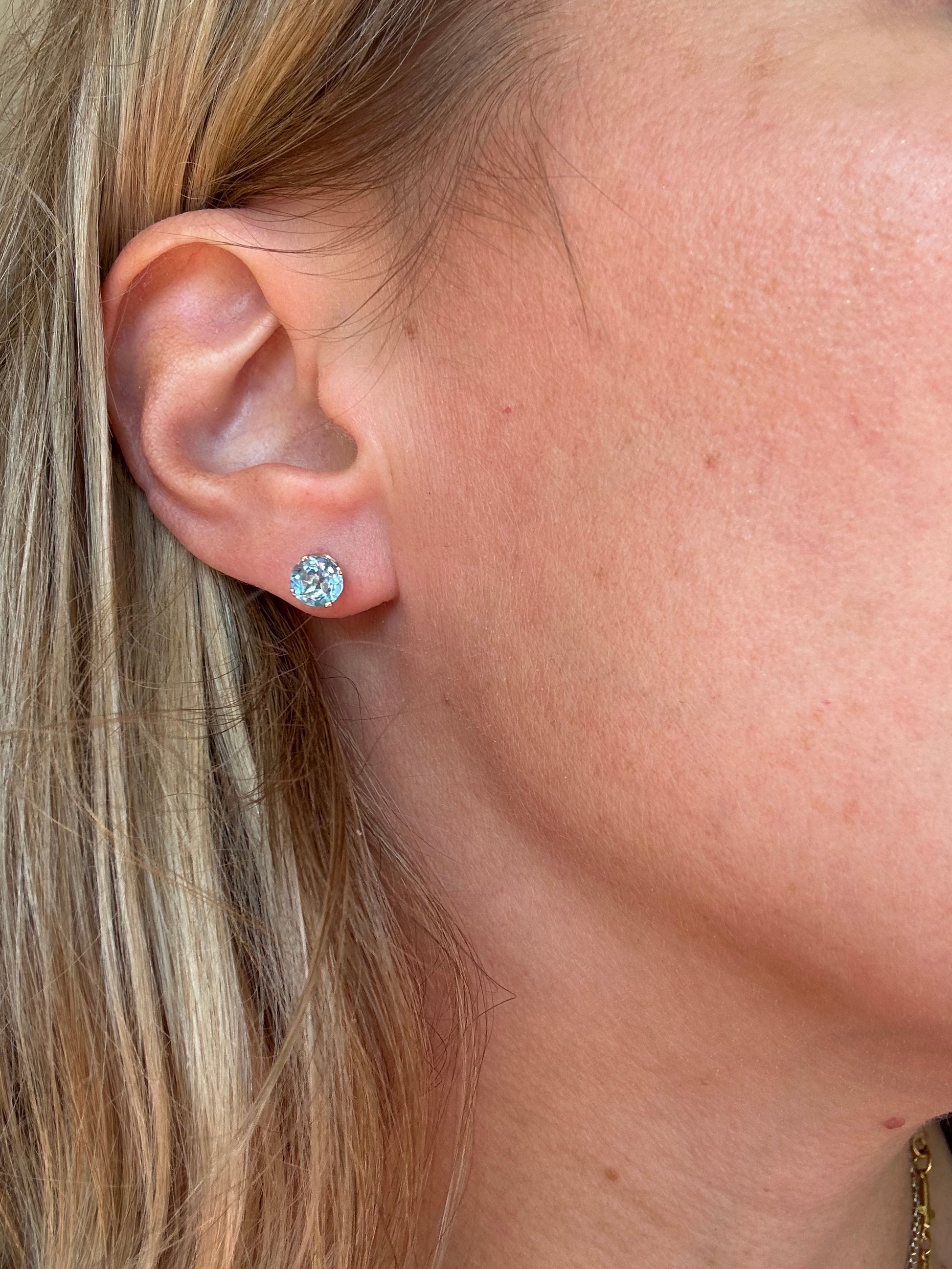 blue topaz stud earrings
