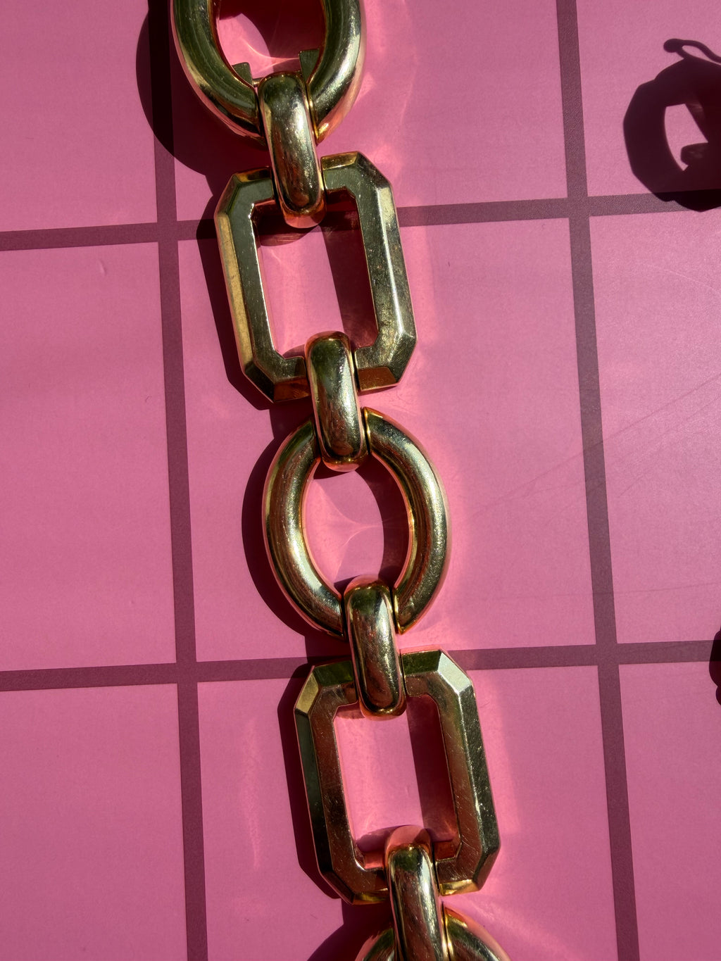 oversized oval and rectangle link bracelet