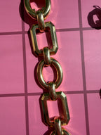 oversized oval and rectangle link bracelet