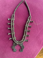 Sterling silver and turquoise vintage squash blossom