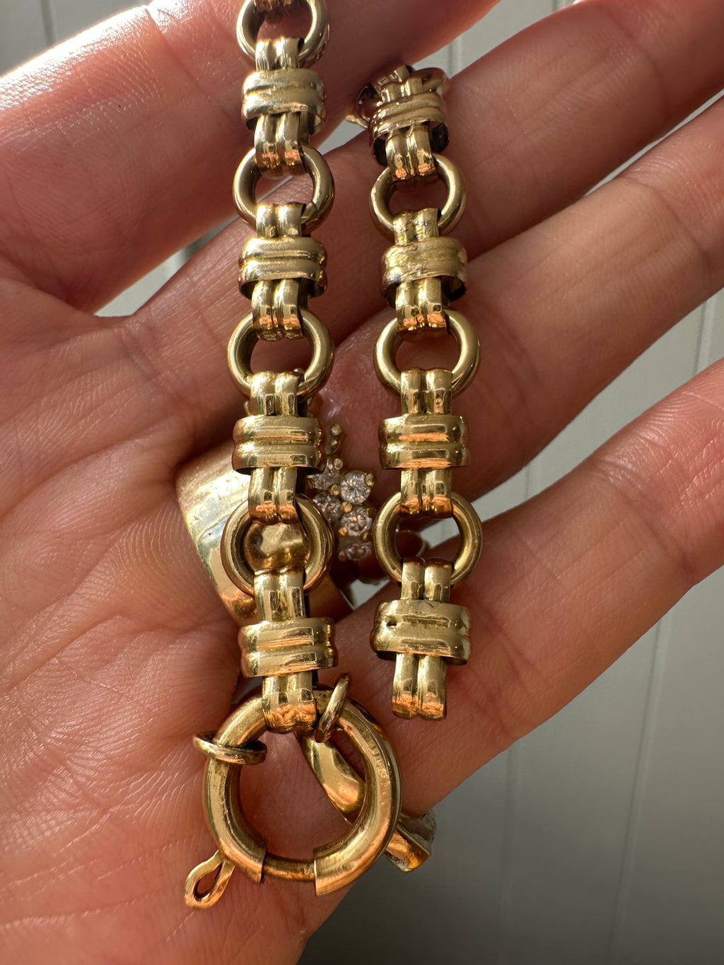 knot bracelet with large bolt clasp