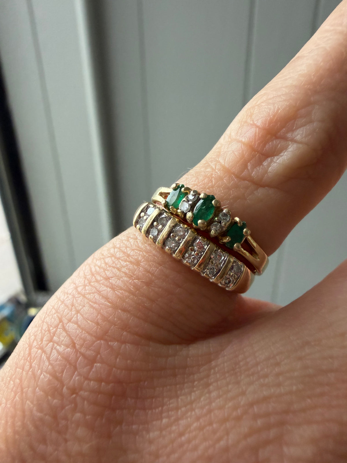 double row diamond stacking band