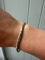 two tone matte oval link slinky bracelet