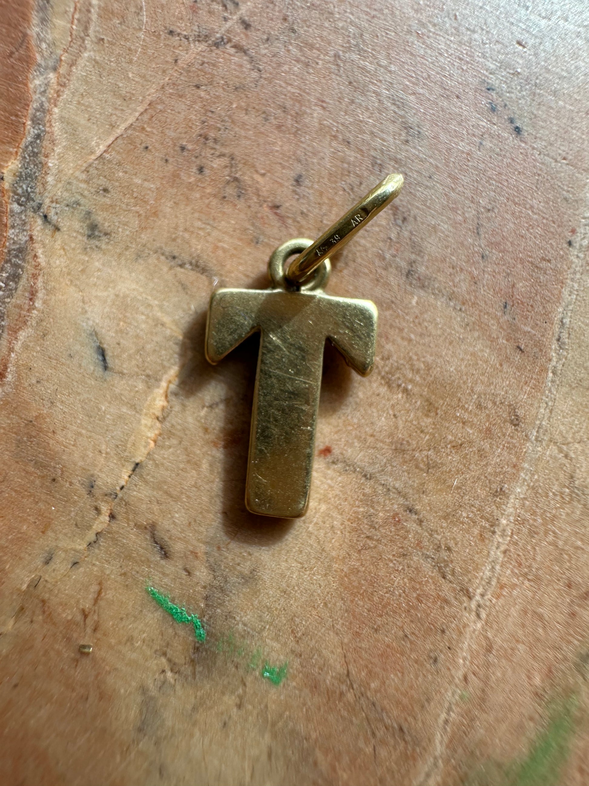 vintage 18k gold block letters