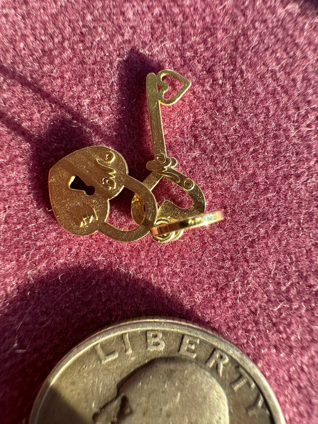 heart and key charm