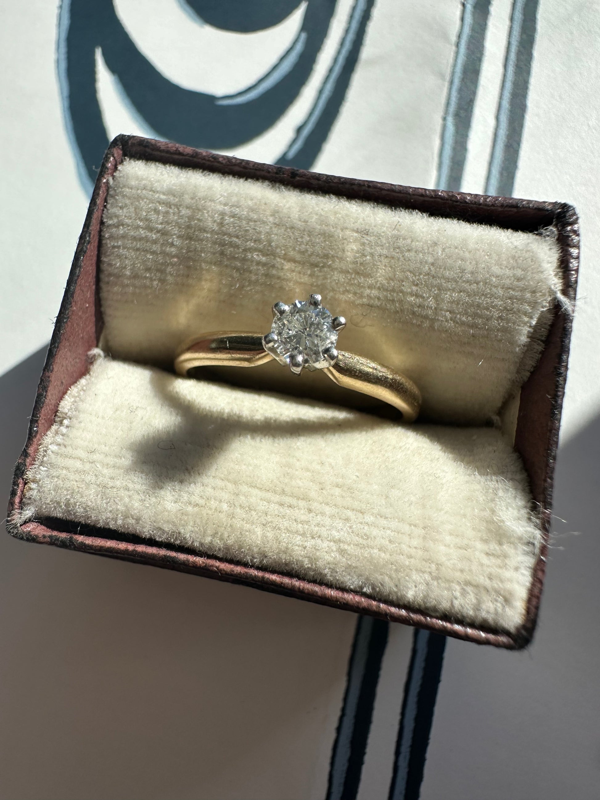 simple solitare diamond ring