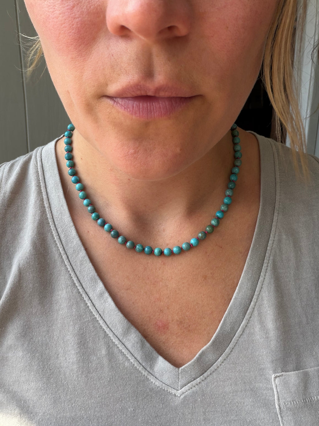 hand selected turquoise and gold strands