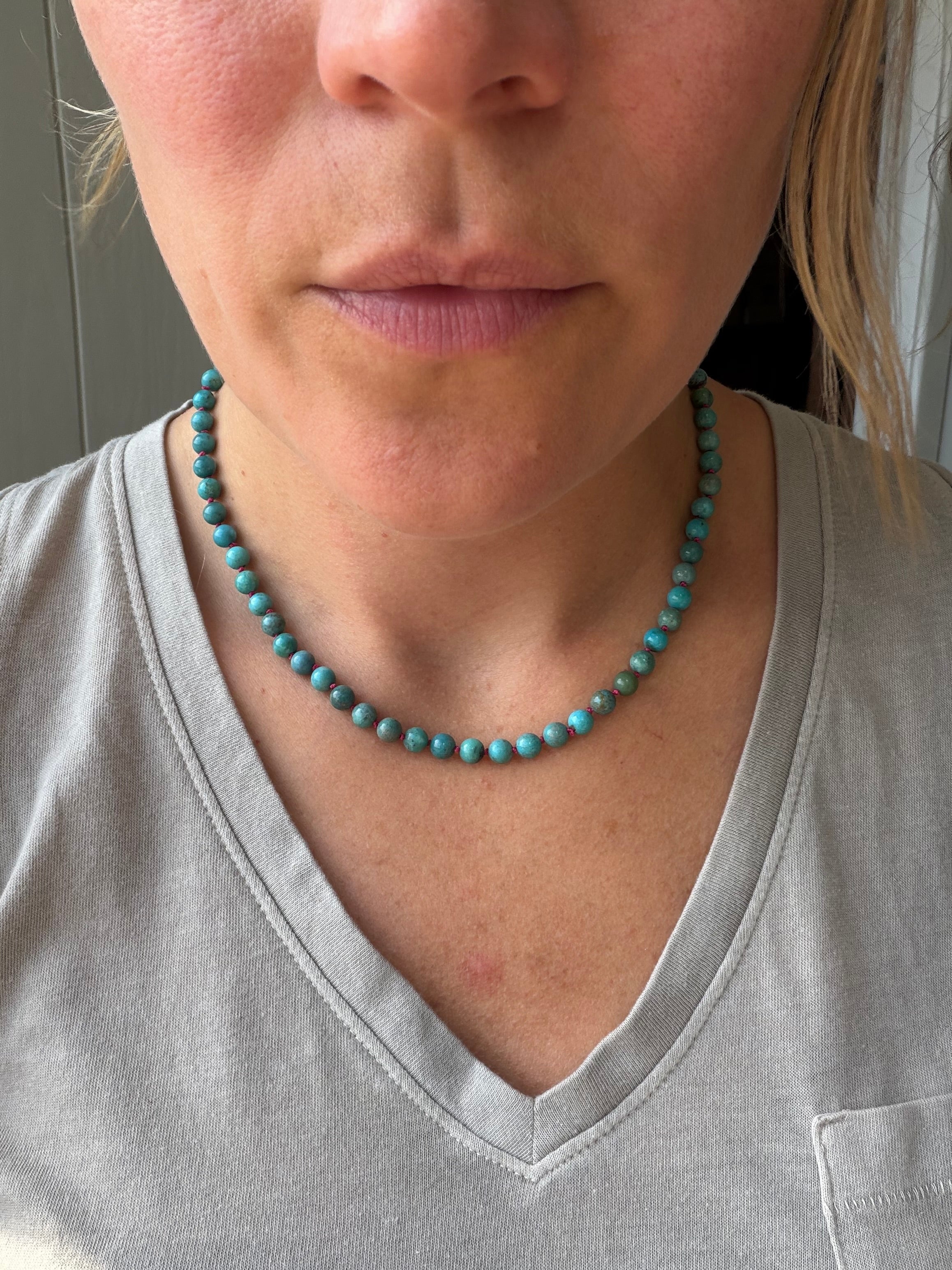 hand selected turquoise and gold strands