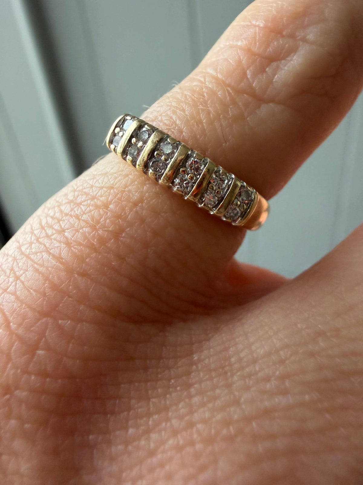 double row diamond stacking band