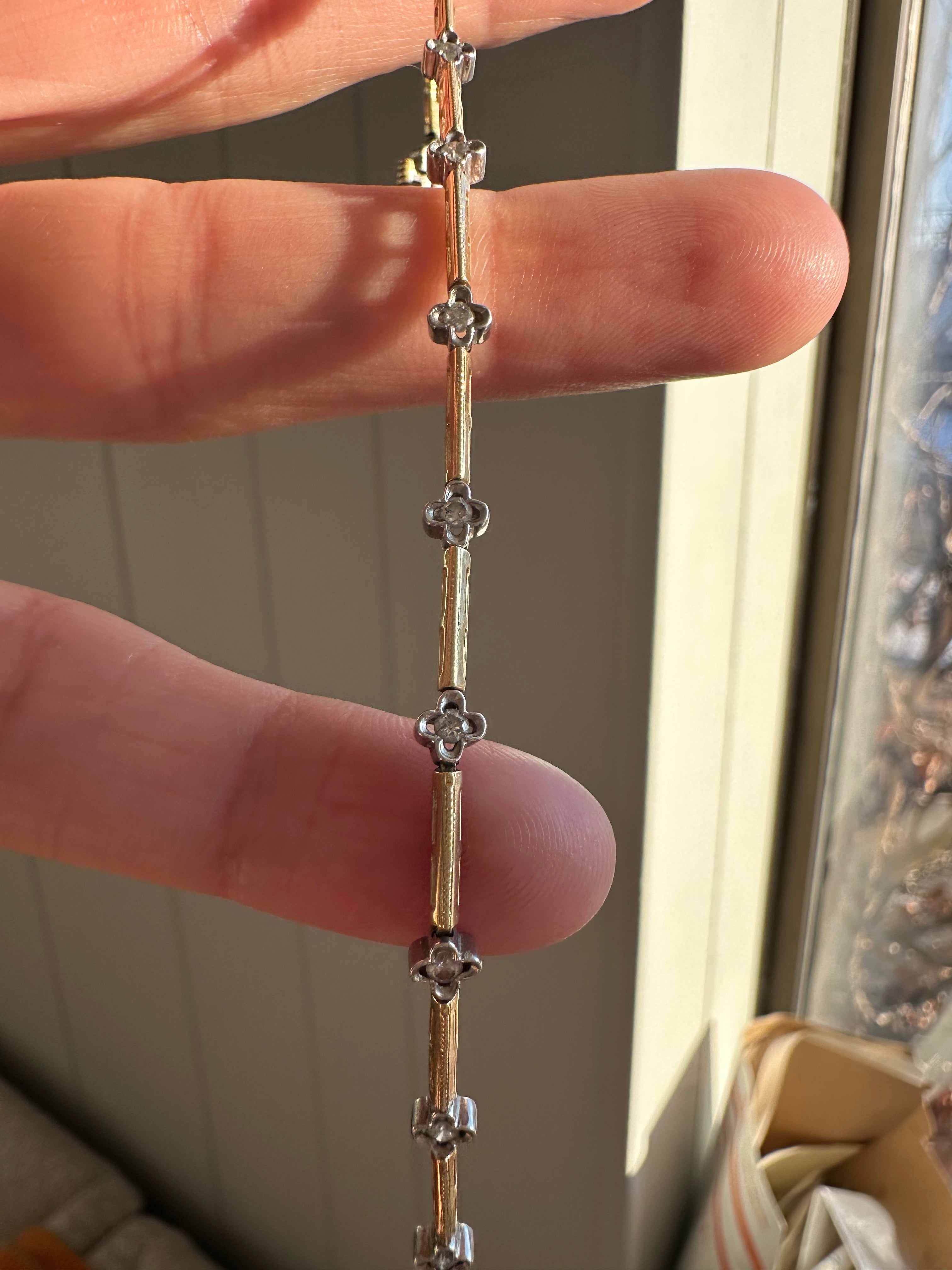 diamond clover station bracelet