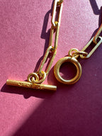 24k pure solid paperclip bracelet