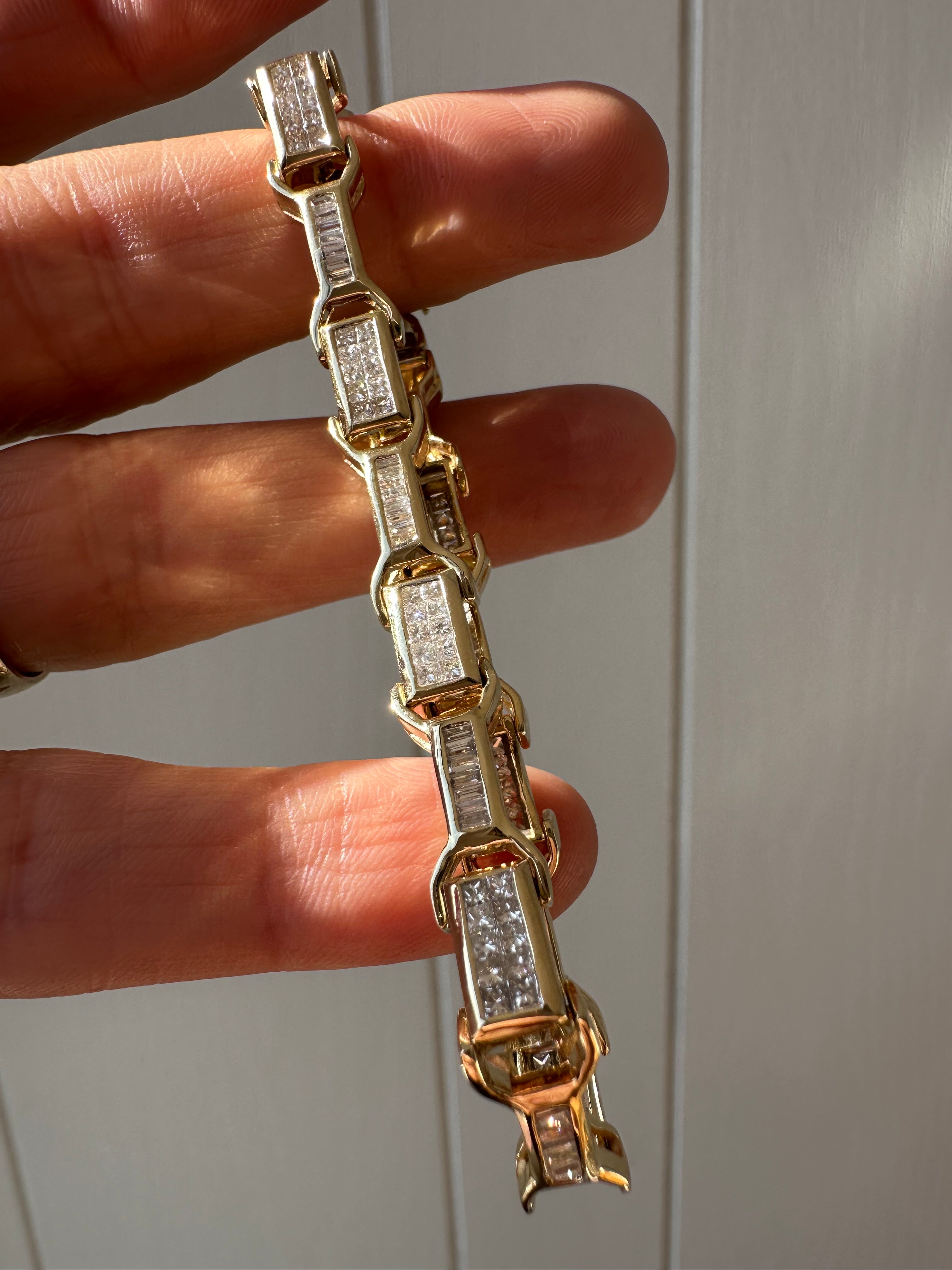 3.63carat natural diamond buckle link tennis bracelet