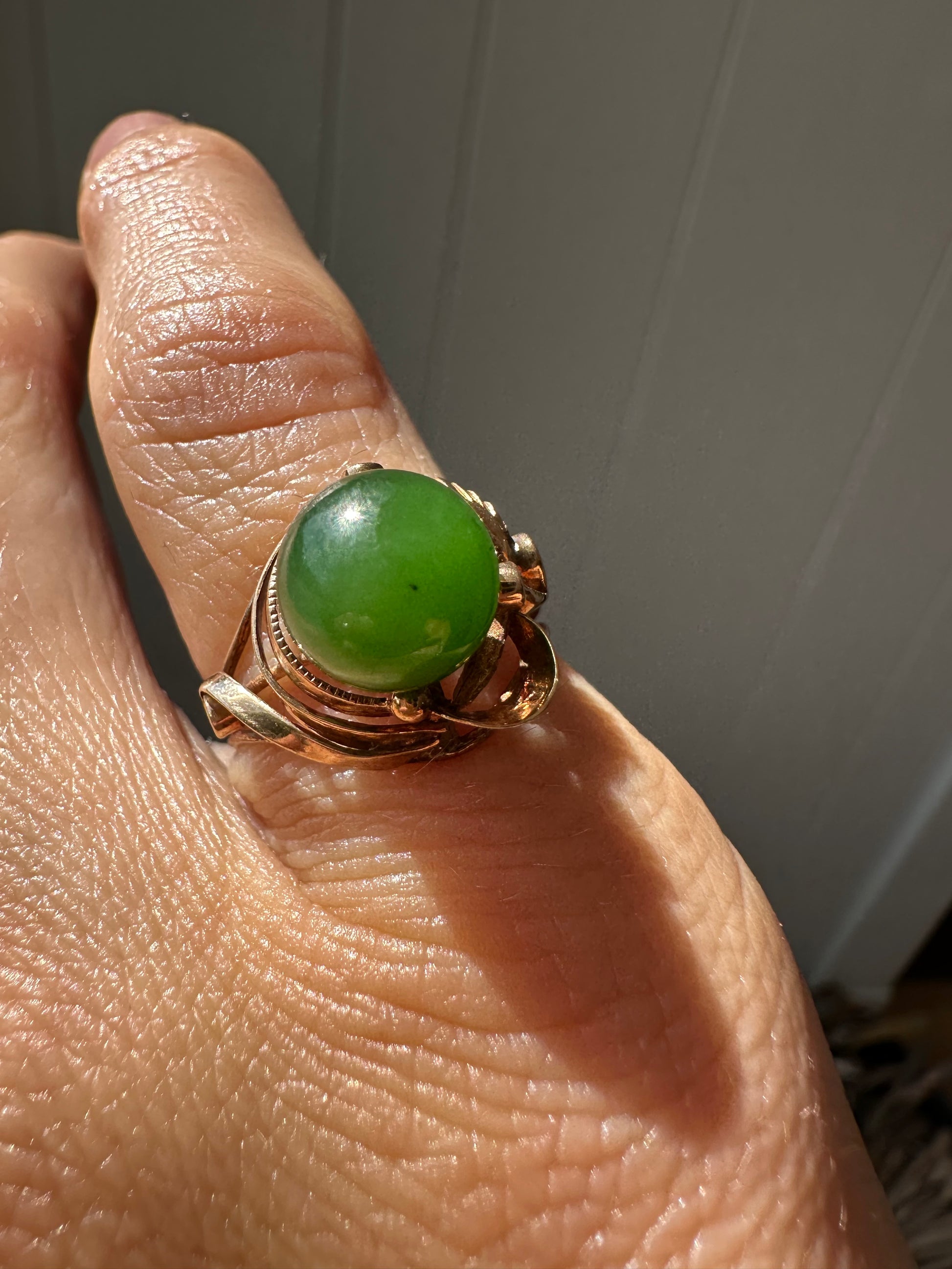 rosy gold and jadeite