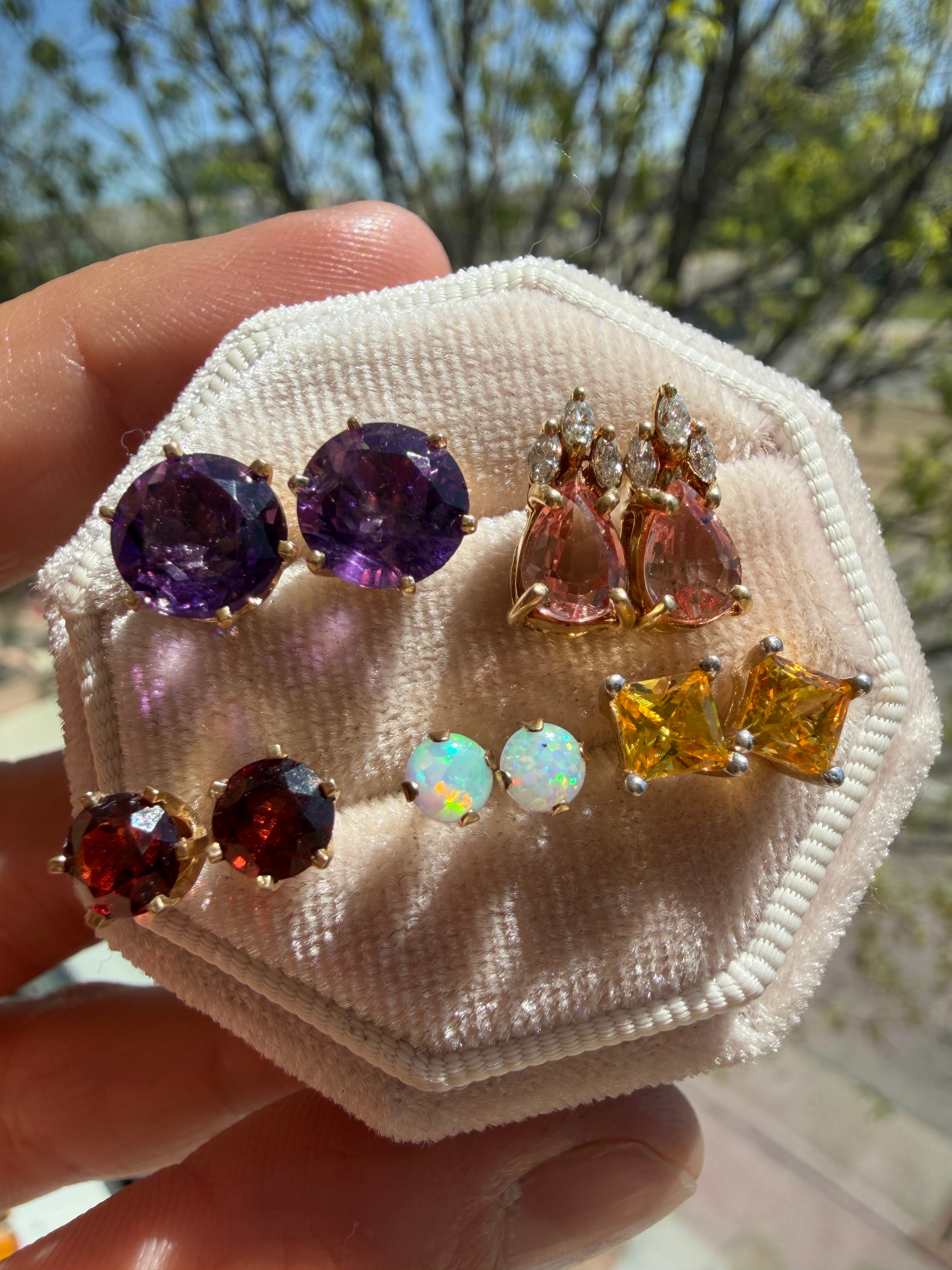 square cut yellow topaz studs