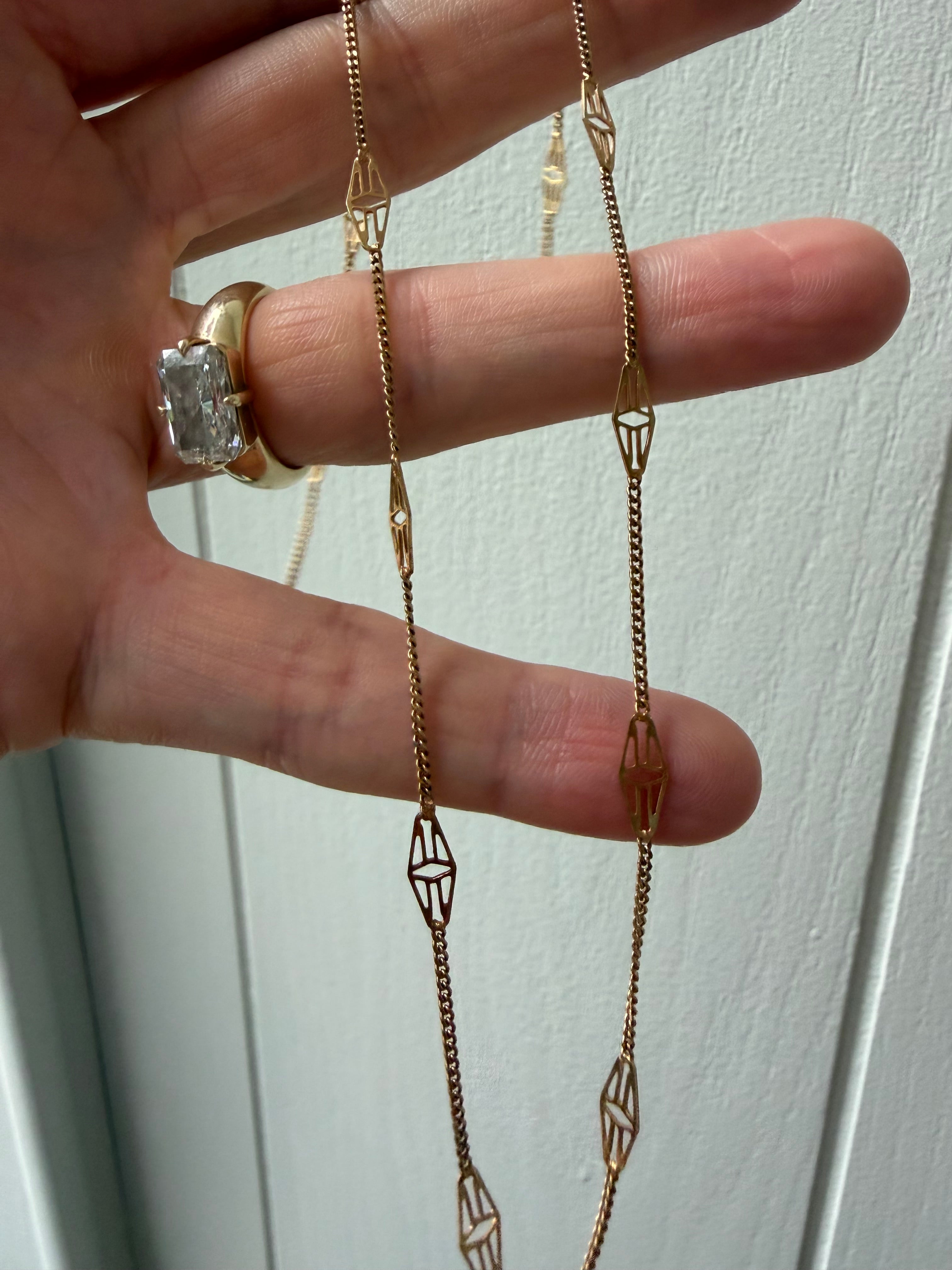 17 3/8" long filigree station chain