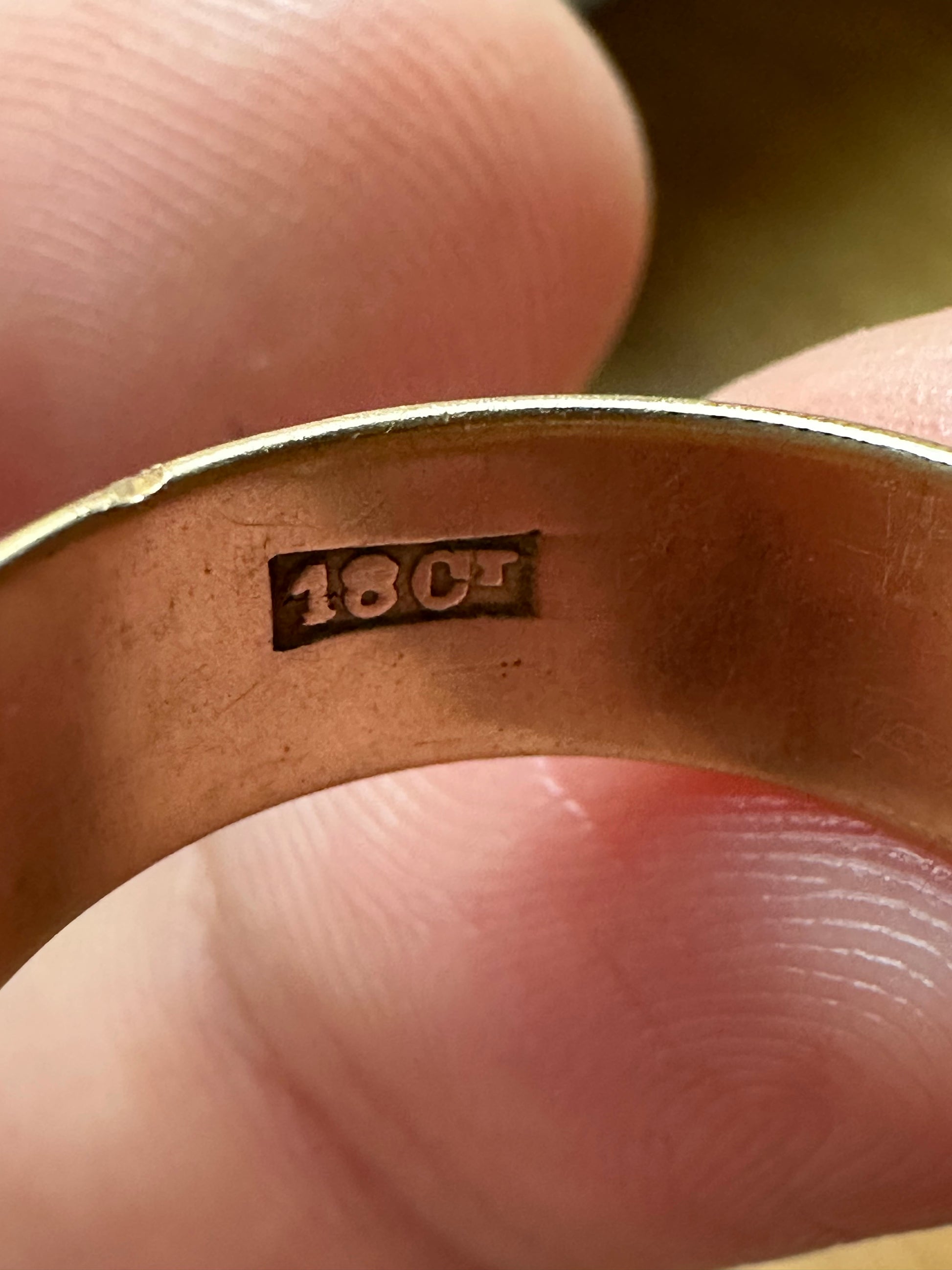 6.5mm antique 18k buttery gold band