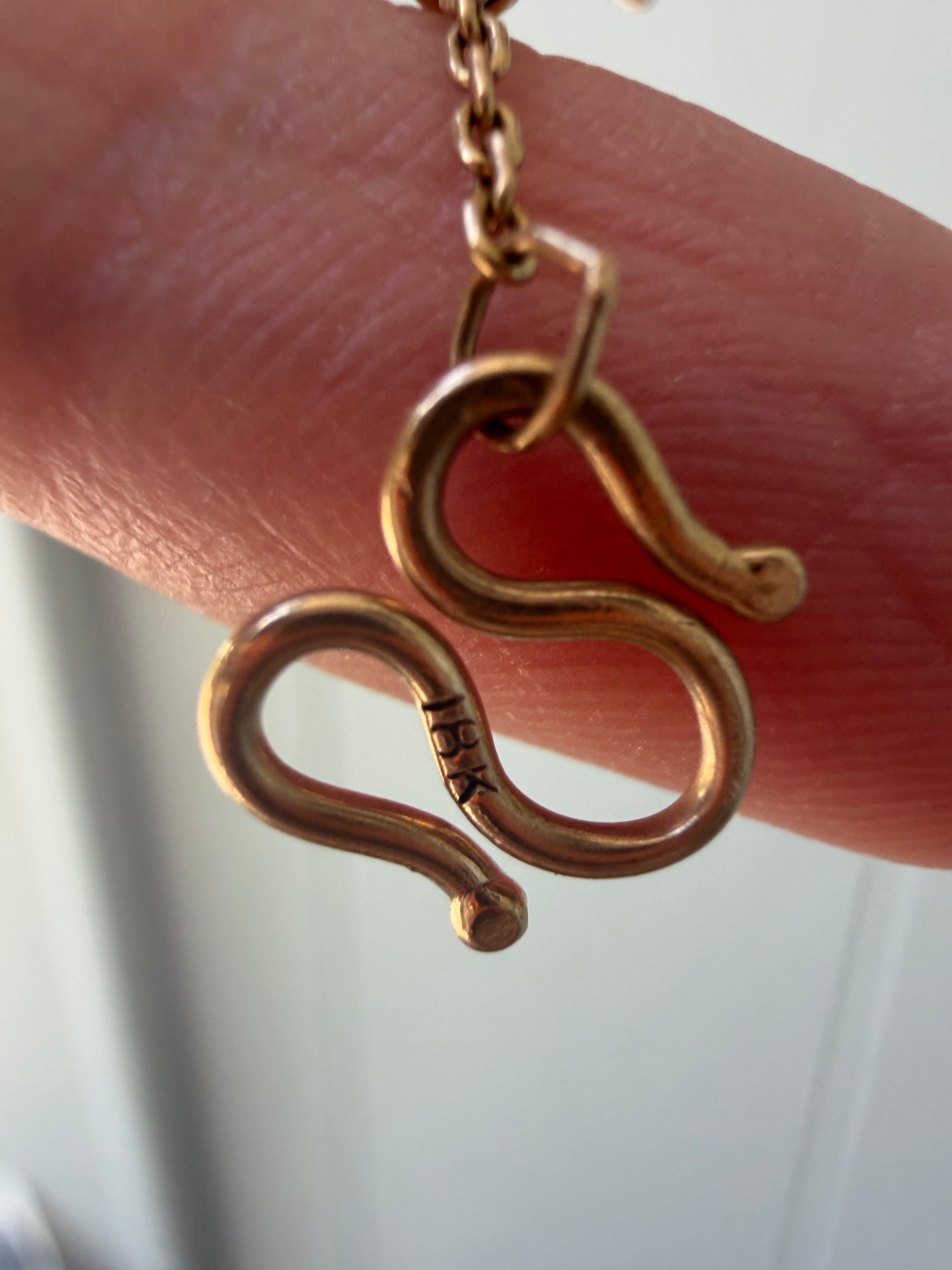 18k gold ball and biker link station chain 18.25"