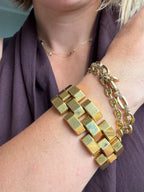 chunky blocky 18k gold bracelet
