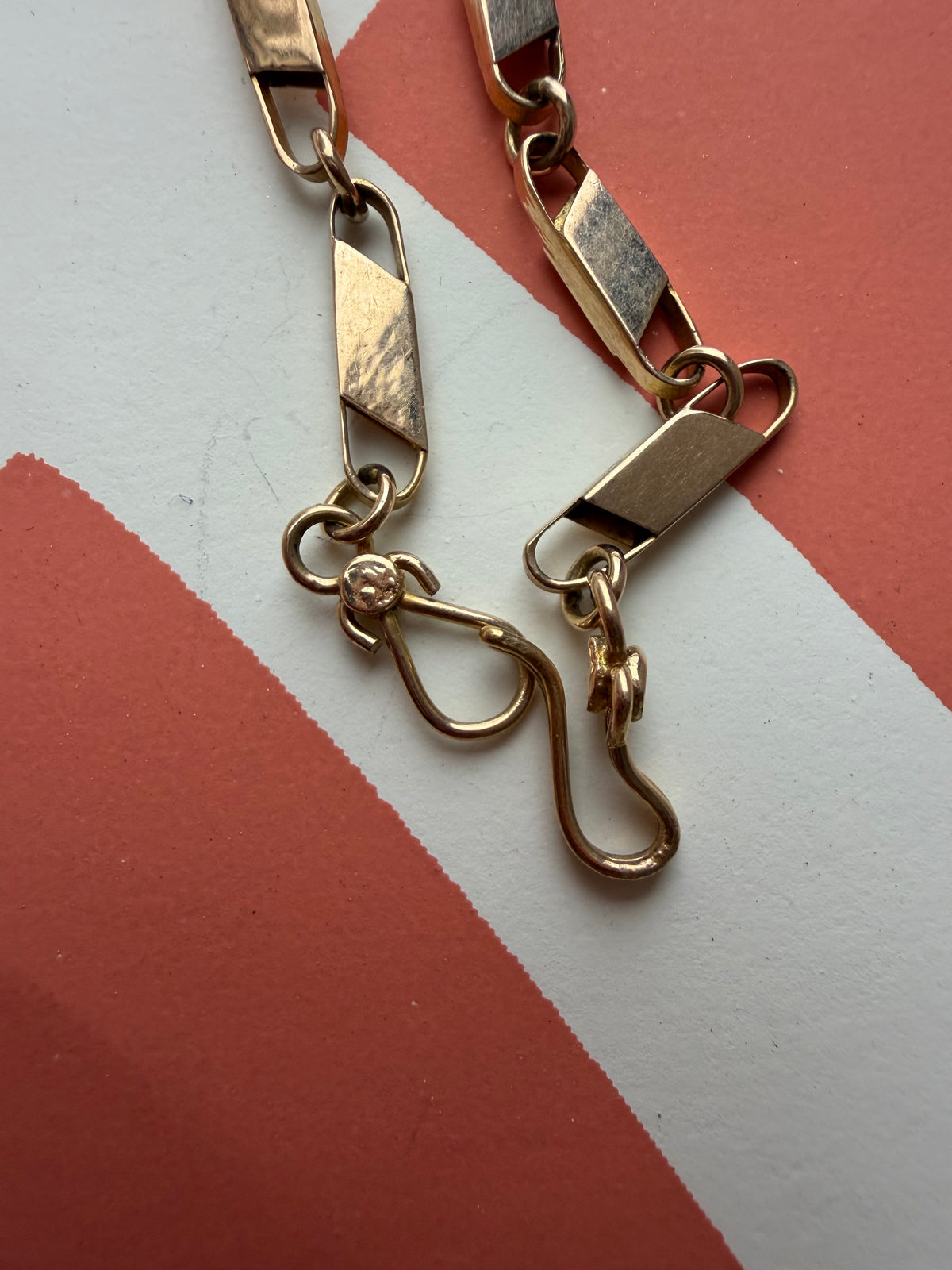 unique 18k open tab chain 24" long