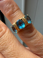 oval blue topaz trio