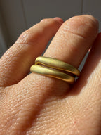 pair of 18k matte gold finish bands