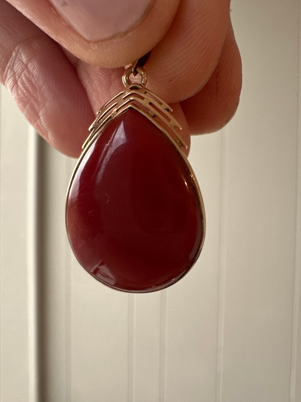 coral drop pendant