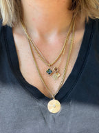 onyx + 18k gold clover