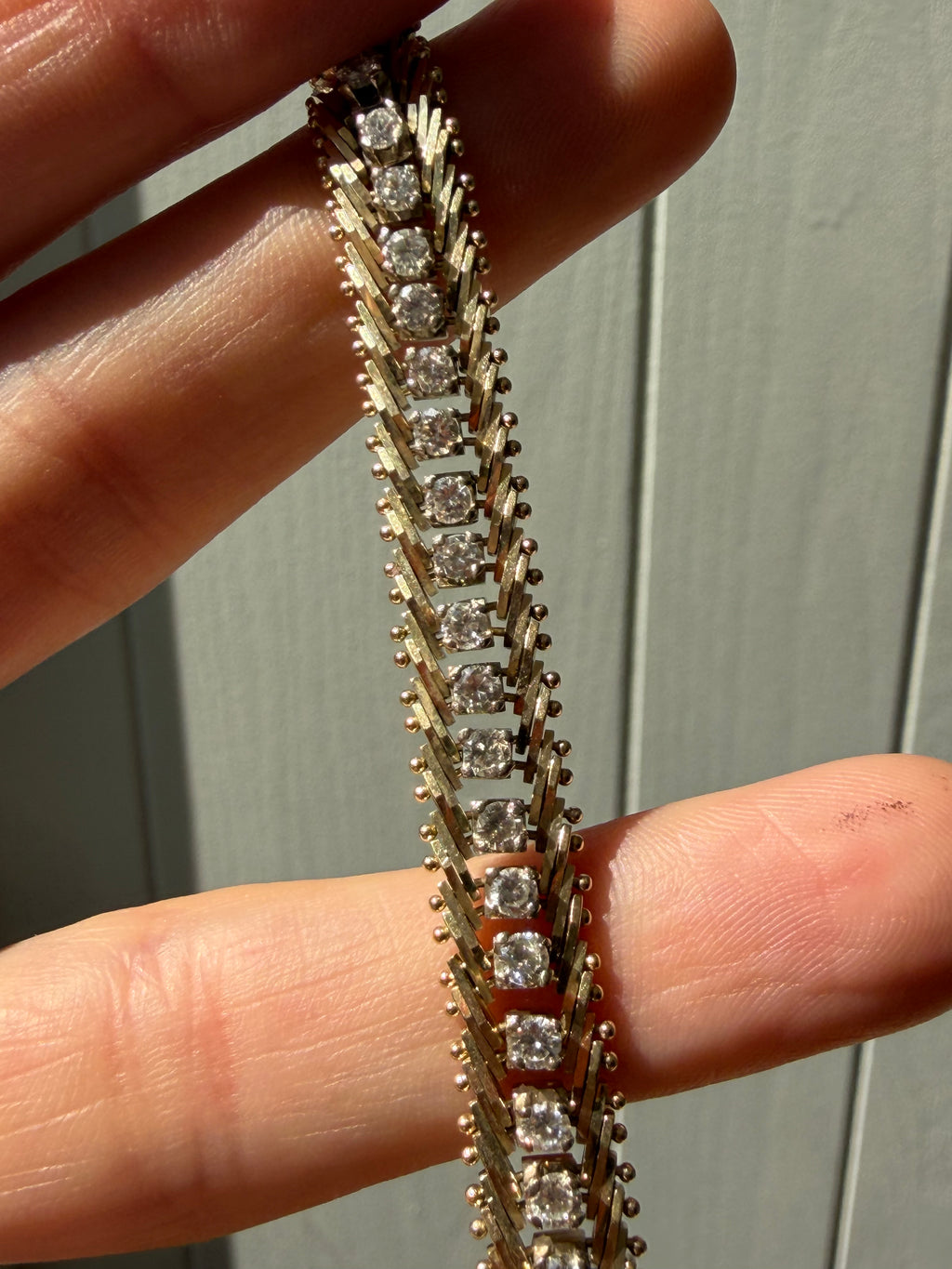 chevron style 4.80tcw diamond tennis bracelet