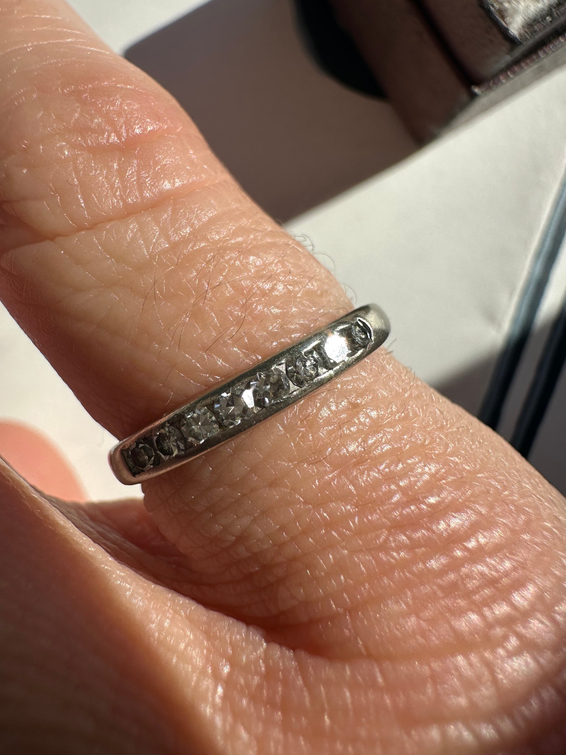 white gold and diamond anniversary band