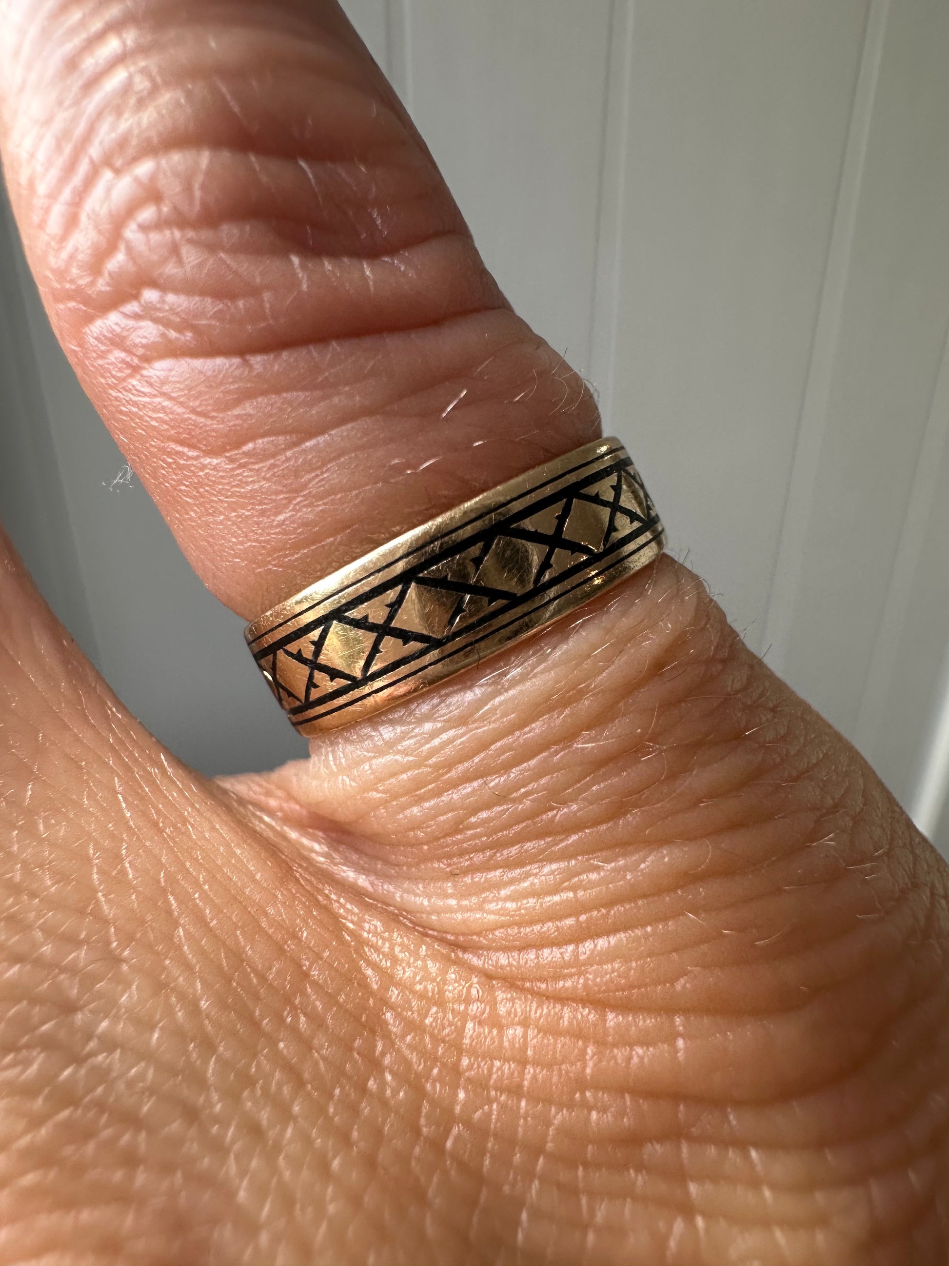 black etched eternity band