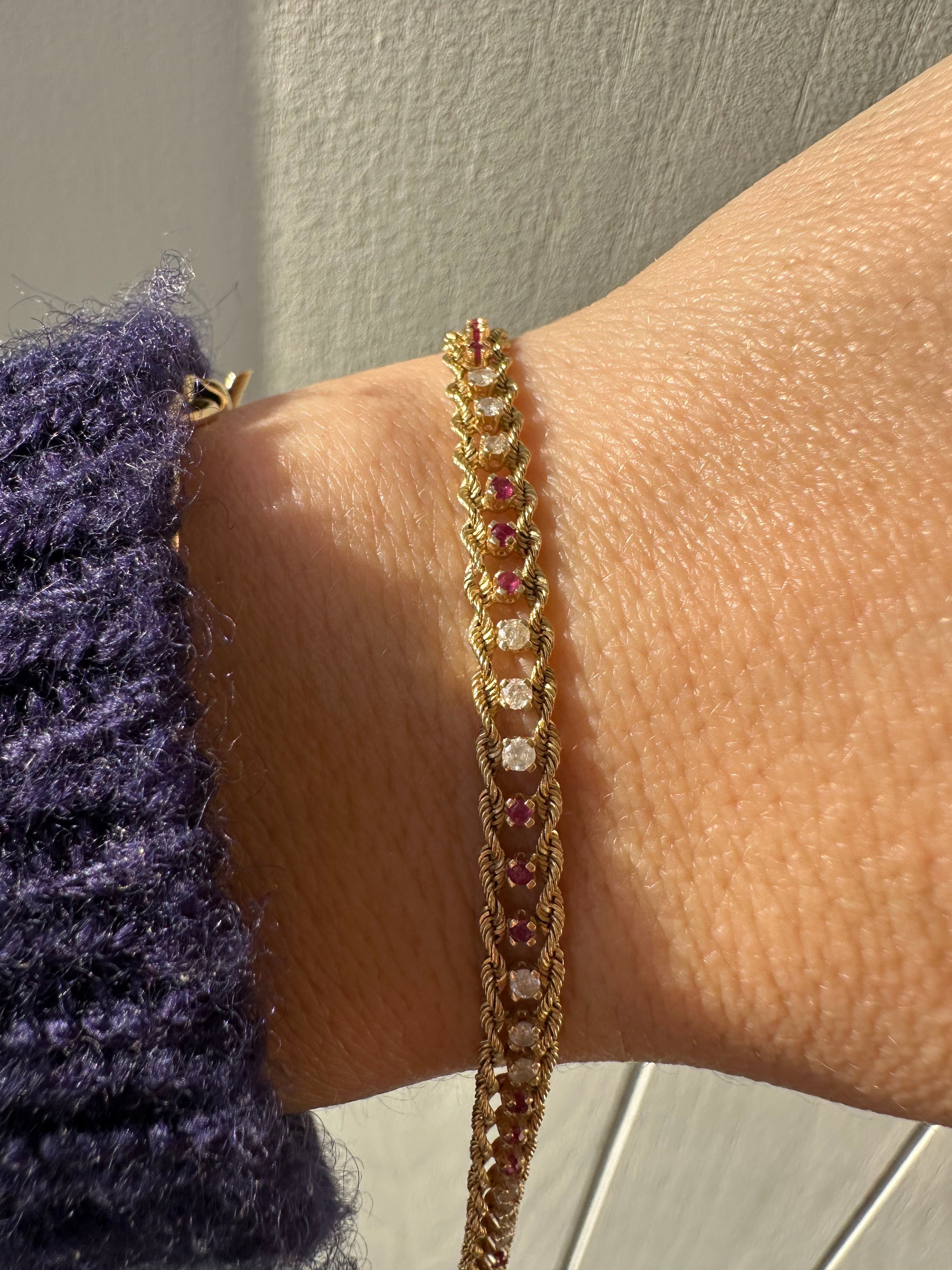 ruby and diamond tennis bracelet