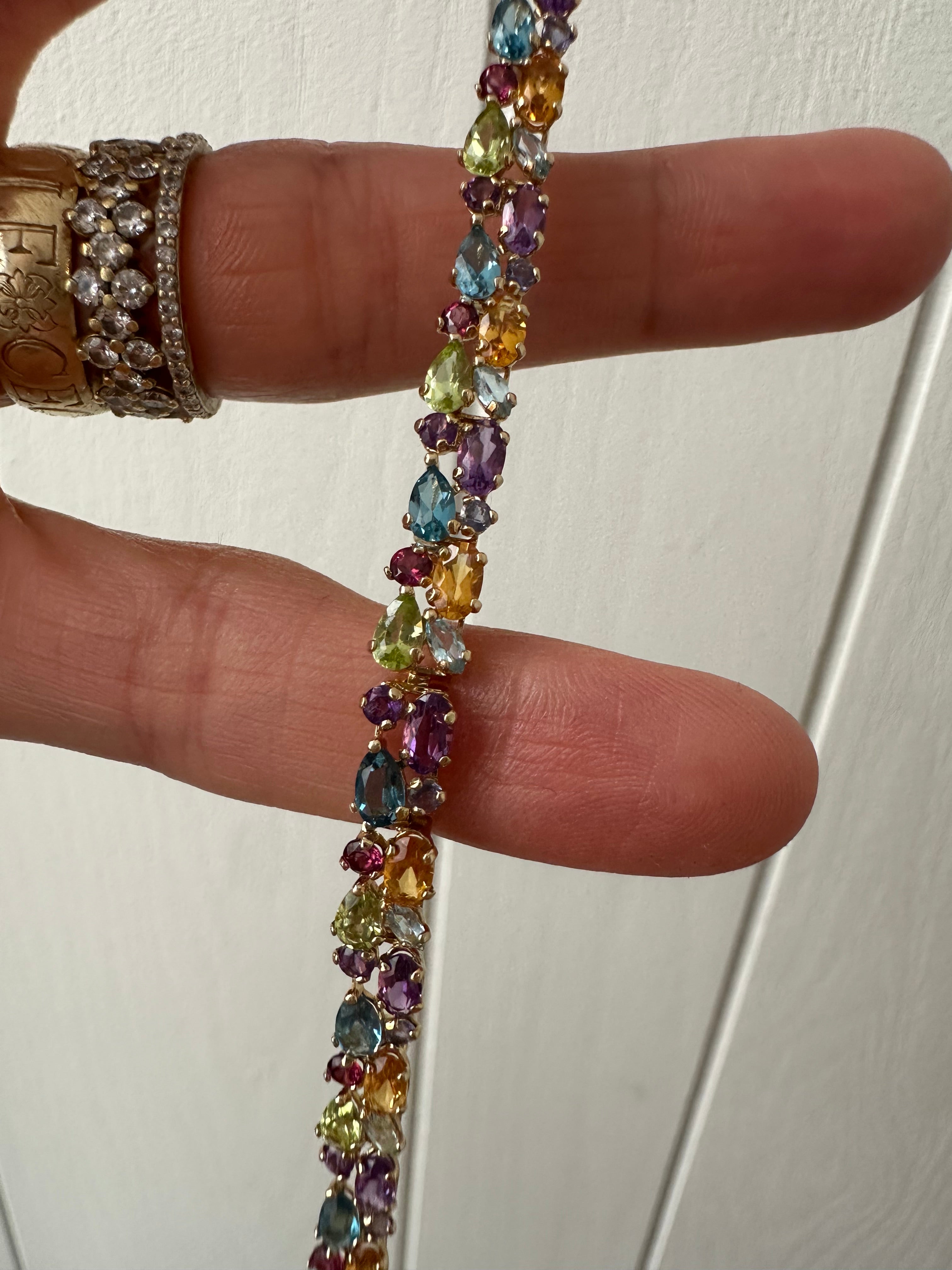 rainbow gemstone cobblestone bracelet