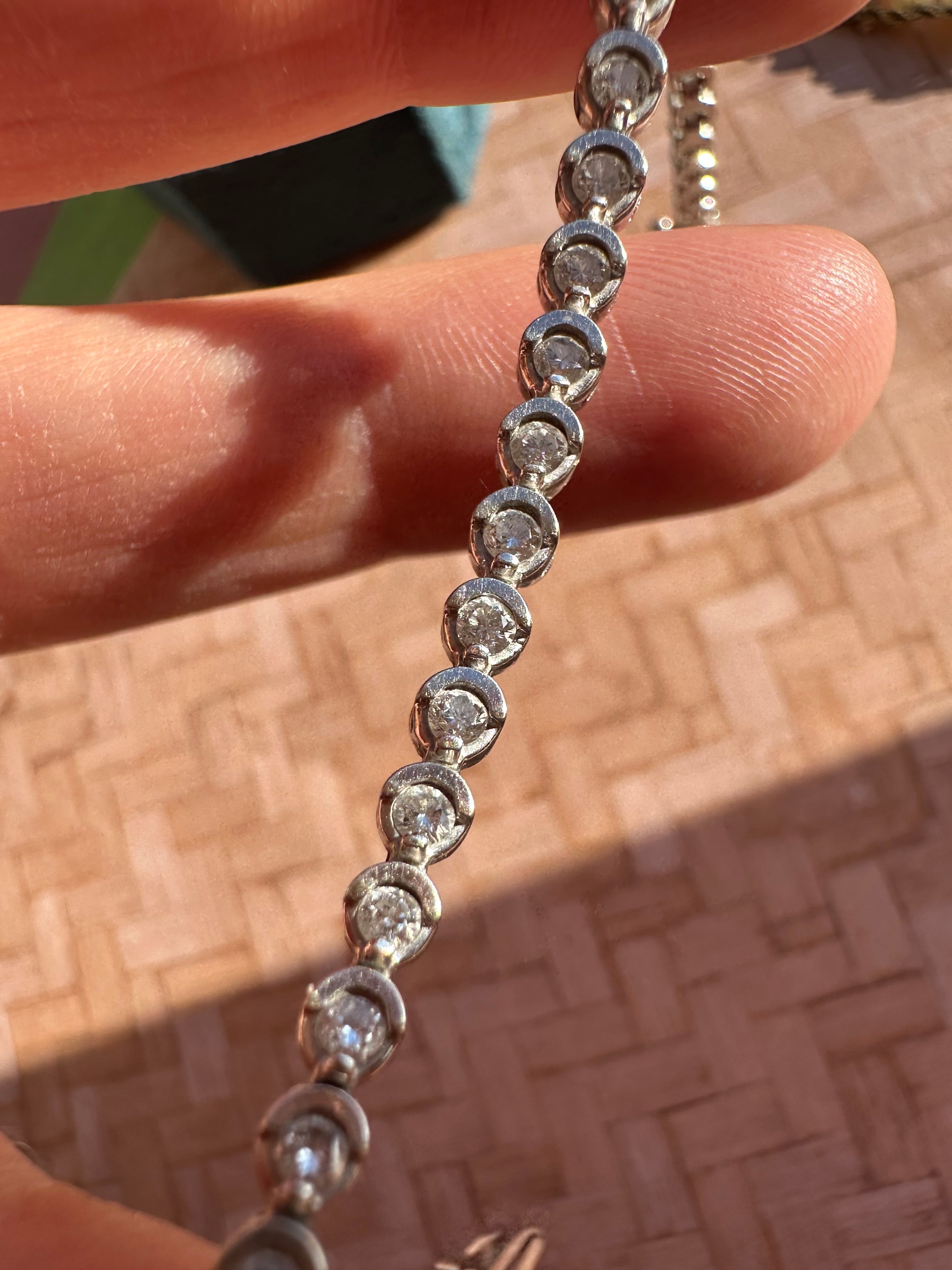 2carat white gold diamond tennis bracelet